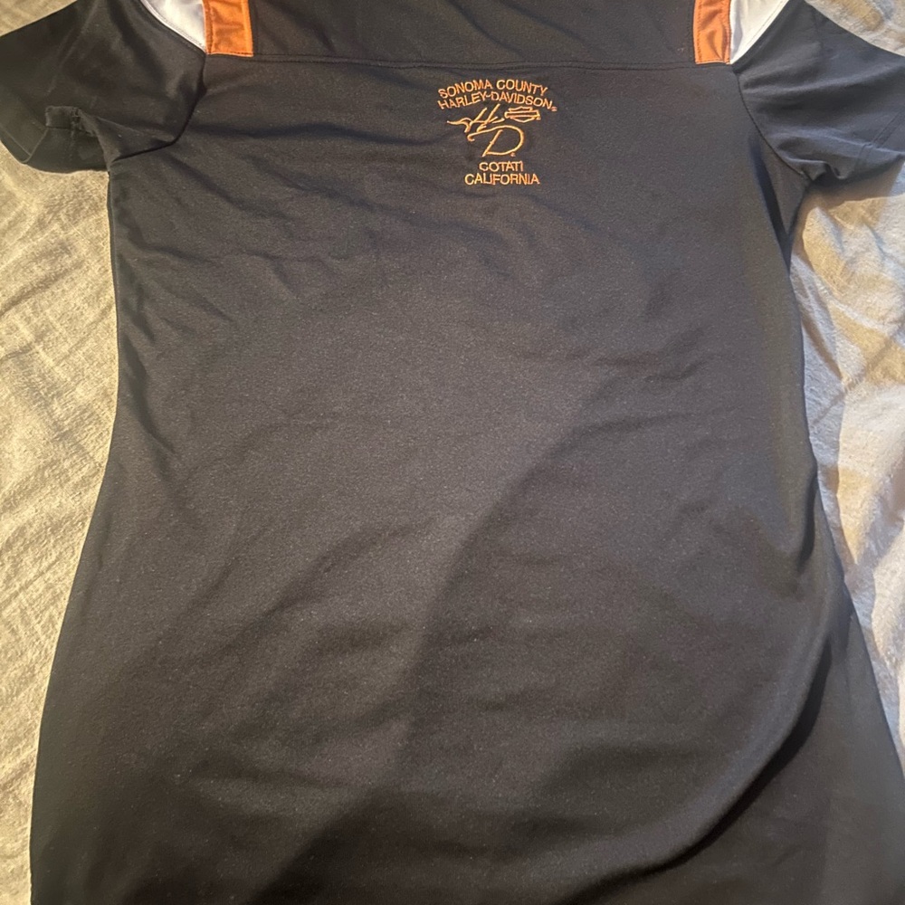 Harley-Davidson Black and Orange Short Sleeve Tee